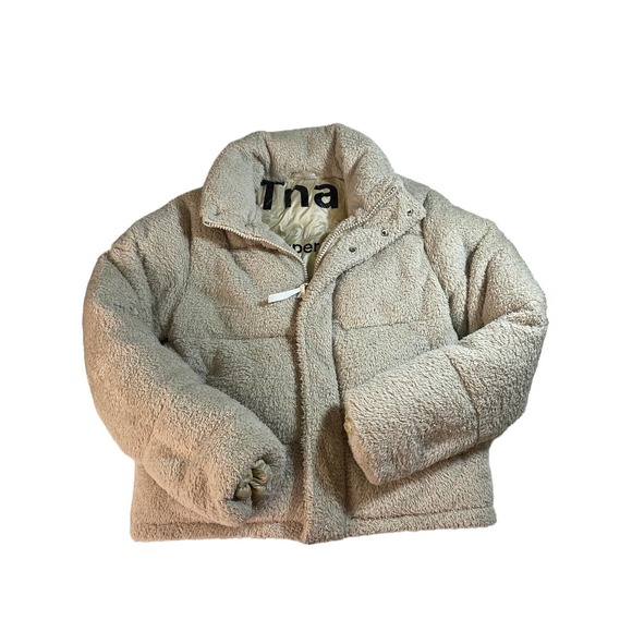 TNA The Super Puff Teddy Down Puffer Jacket Women's XS - Picture 1 of 7